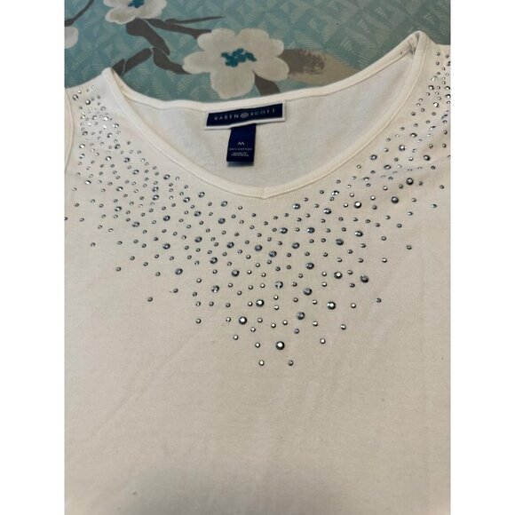 5 FOR $15 Karen Scott medium tank top with stones - Picture 2 of 3